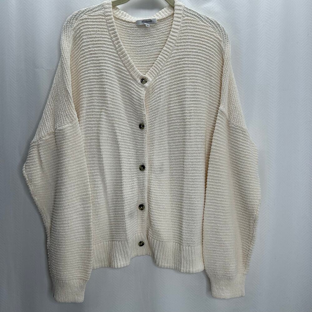 Madewell  ream cardigan ribbed XXL button up cottage beach coquette preppy